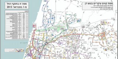 Tel-Aviv linie autobusowe mapie