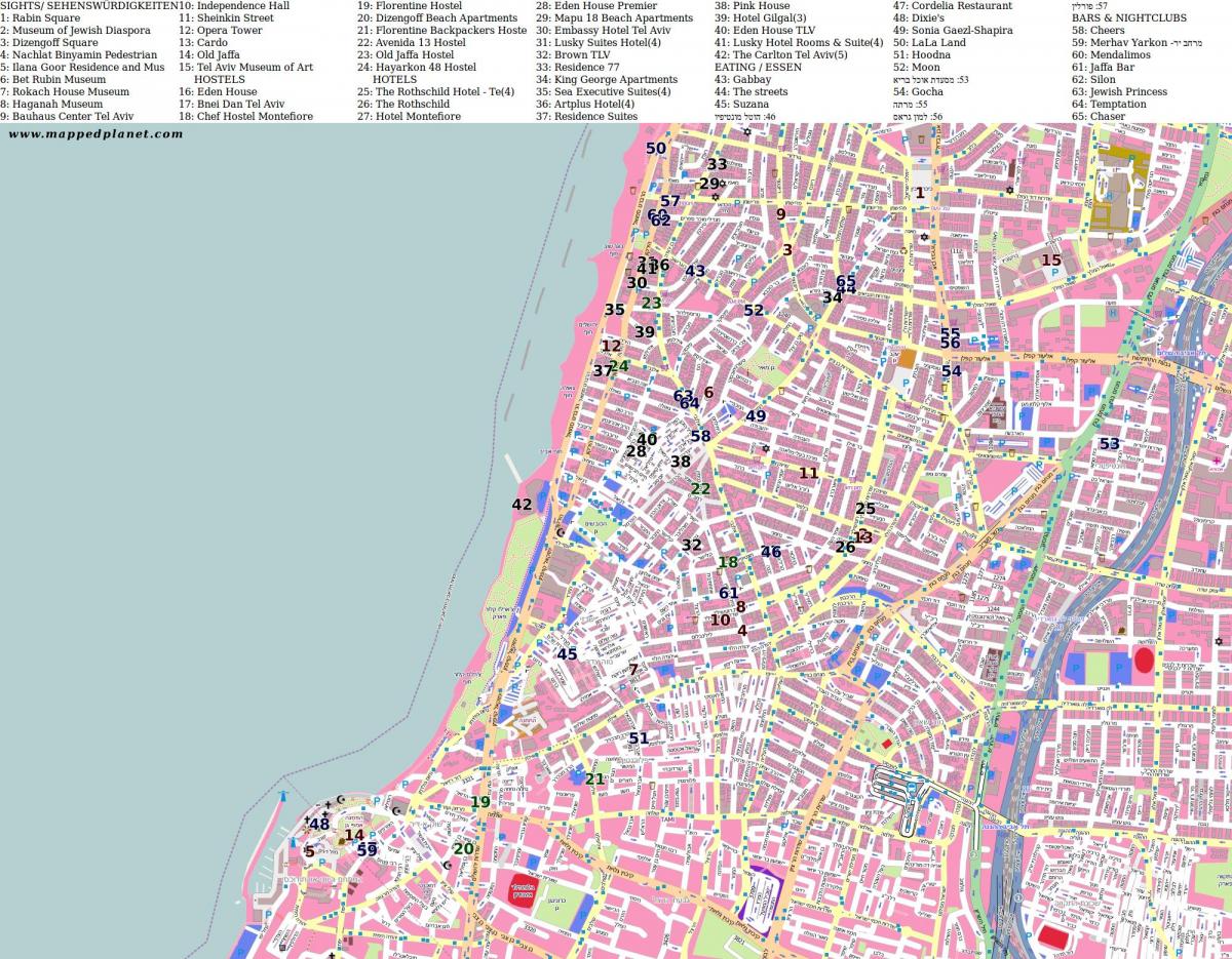 mapę shenkein street w Tel-Awiwie