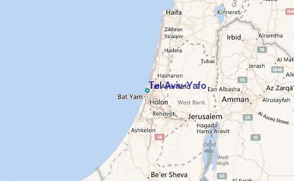 mapa Tel awiw-Jafa 