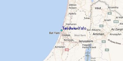 Mapa Tel Awiw-Jafa 